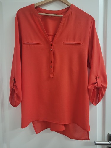 Schicke rote chiffonbluse - rote, v