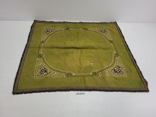 Teppich Um 1900 Antik Blumen Fransen 72,5x66cm Deko Einrichtung alt #2512014