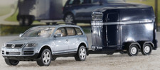 Wiking 1:87 Werbemodell A.S.S H0 PKW VW Touareg Westfalia Pferdeanhänger Set OVP