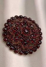 Antik Granatschmuck Brosche