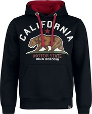 King Kerosin Kapuzenpullover Herren California Motor State Hoodie schwarz