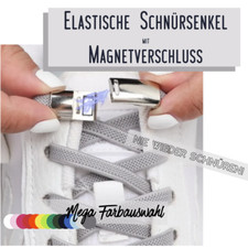 Schnürsenkel Elastisch mit Magnet ✅ Schnellverschluss ohne Binden Schuhe Flach