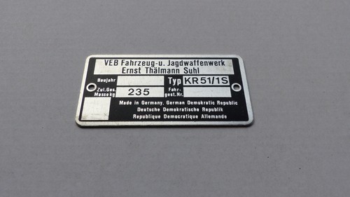 Typenschild simson schwalbe - typenschild,