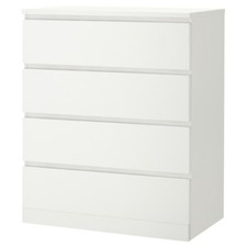 MALM Kommode Weiß 80x100 cm–4 Schubladen Schrank Schubladenkommode IKEA Schlafzi
