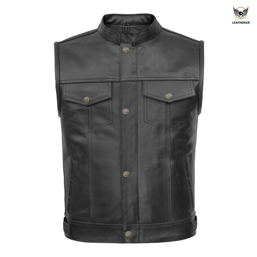 Leatherick herren bikerweste - leatherick, herren-bikerweste