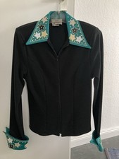 Western Showjacket Showshirt Jacke schwarz mit Teal XS / S