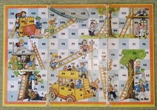 Spielbrett Leiterspiel 43 x 29cm 1940er Jahre Vintage Alt 