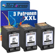 3x Patronen PlatinumSerie für HP 27 XL DeskJet 3910 3920 3940 3950 D1311 D1360 D