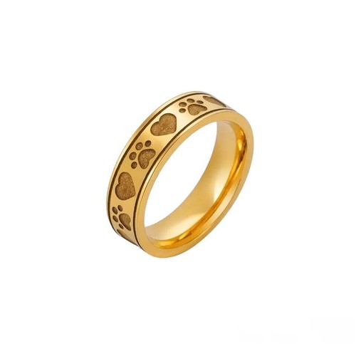 Ring aus edelstahl pfote - aus, herz