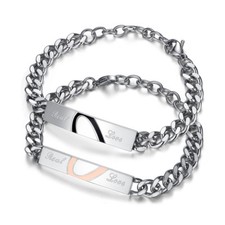 2x PARTNERARMBAND STAHL EDEL