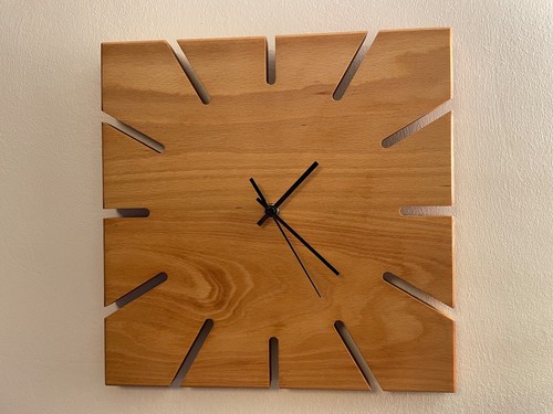 Wanduhr holz buche quadratisch - holz,