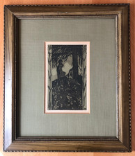 Heinrich Vogeler Radierung Frühlingsabend 1897 in sehr schönen Rahmen