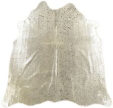 KUHFELL STIERFELL HELL GRAU SILBER DEVORE  ca. 200 x 180 cm METALLIC EFFEKT