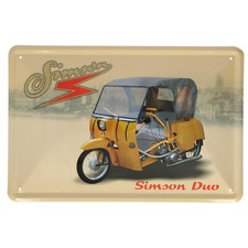 Blechschild - Simson Krause Duo gelb 20 x 30 cm DDR Geschenk VEB Krankenfahrzeug