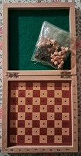 Reiseschachspiel in Holzschachtel wie Neu