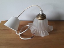 Vintage IKEA KUPLETT Lampe Pendellampe Milchglas Tulpe Messingfassung von 1992