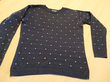 Leichter Pullover von Jacadi Gr.140 Wolle Blau Weiss