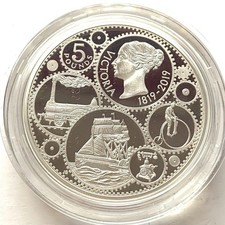 Großbritannien 5 Pounds 2019 Royal Mint Queen Victoria Piedfort Silber PP Münze Nr:1188