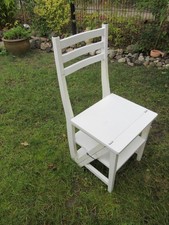 älterer Bibliothekstuhl Treppen/Leiterstuhl  Trittstuhl klappbar vintage