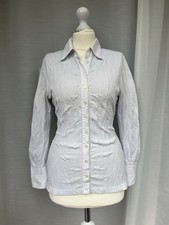 Retro Anne Fontaine Paris Bluse M 38 In Weiß Mit Strukturiertem Stoff Stretch