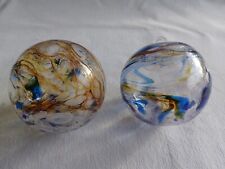 2 Glaskugel mundgeblasen EISCH  øca. 8 cm  Sonnenfänger  Aufhängöse  Fensterdeko