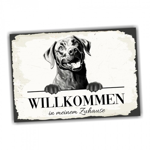 Hundeschild willkommen zuhause - willkommen,