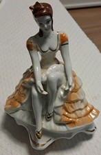 Porzellan Figur Tänzerin, Stipo Dorohoi Ca. L14cm, B9cm, H17.5cm