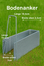 Qgarden Bodenanker für Unkrautvlies 20 Stück Set| Verzinkter Stahl | Länge 19,5