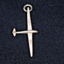 Vintage 1981  Anhänger Silber 935 Segelflugzeug WM 81 Paderborn Flugzeug