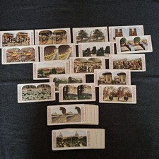 47 Stereoskop Karten / Stereobilder von Europa bis Asien um 1900