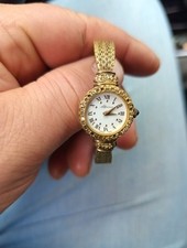 Alpina Damenuhr Swiss Made Gold Farbenes Armbanduhr Mechanische Handaufzug P12.