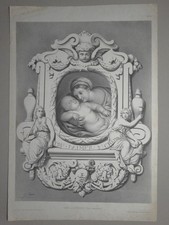 Cadre Allégorique - Religiöse Darstellung Rahmen - Lithographie Carol - 19. Jh.