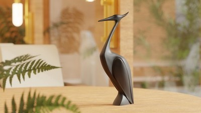 Reiher skulptur minimalistisch - reiher,