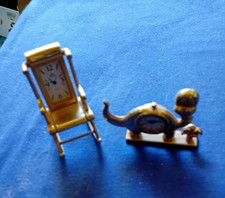 2 Miniaturuhren goldfarben