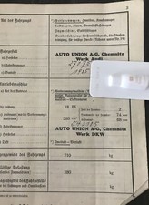 AU DKW Papiere F5- 600 1935 Pappbrief Kraftfahrzeugbrief Brief Fahrzeugbrief