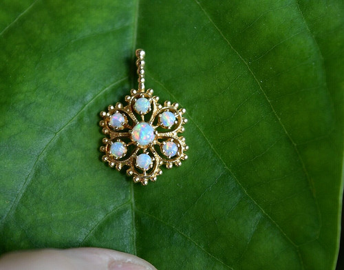 Vintage 14k gold feuriger opal - feuriger,