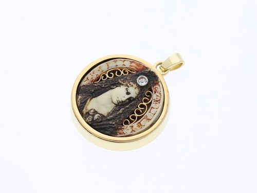 Antiker anhänger diamant 585 - diamant,