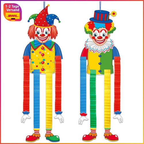 Karneval deko clown banner - clown,