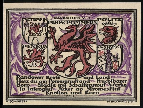 Emergency money randow - randow, 1922