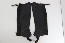 "Krämer" Chaps Reitchaps Stiefelschaft Chapsletten echt Leder Gr: XL -schwarz-