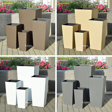 Blumenkübel Blumentopf Pflanzkübel Rattan-Optik Übertopf Pflanzeinsatz 5 Farben
