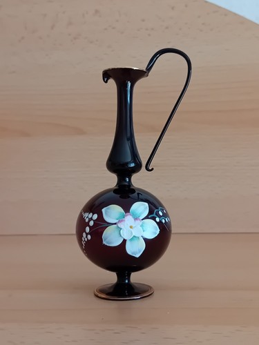 14cm filigrane rauchglas vase - rauchglas,