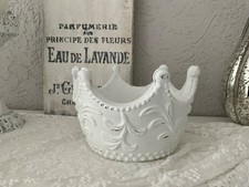 Shabby Chic Dekoration Krone mit Ornamenten Vintage Tablett  Kerzenständer♥️