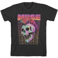 Vtg Muse Band Mohawk Skull
