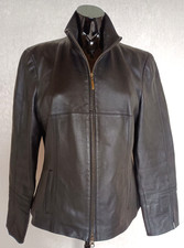 Madeleine Leder Jacke Schwar Farbe Größe 40 Lamm-Nappa Leder Länge 60 cm 