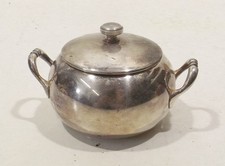 alte Französische Argent Zucker Deckeldose 7,5cm  silber/versilbert mit Markung