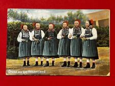 AK Gruß aus dem Hessenland Trachten Hessen Marburg 1910