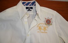 Herren Hemd Stretch La Martina Gr. M  Silm Fit Weiß Guards Windsor British Polo