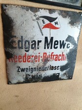 Emailshild EDGAR MEWE Reederei Befrachtung Duisburg Germany prewar WWII ORYGINAL