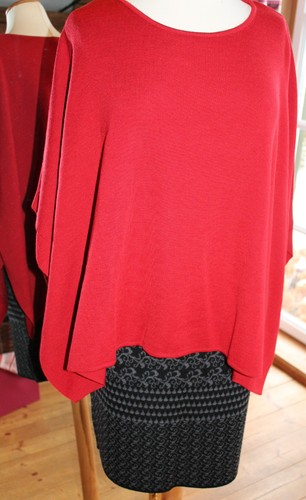 Invero poncho pullover rot - invero,